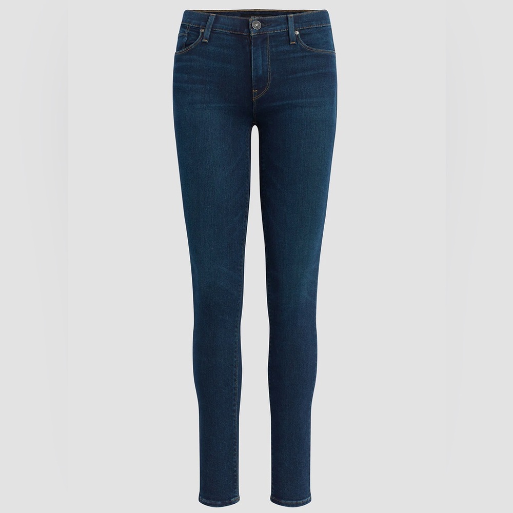 Hudson Jeans Nico Midrise Super Skinny Dark Wash;  without distressing; designer